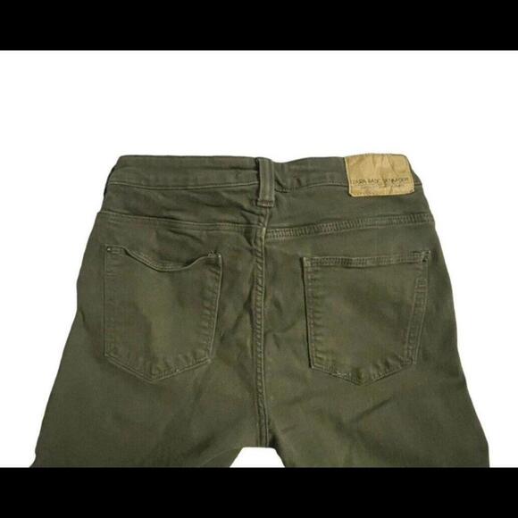 Zara dark khaki jeans zara with matching flower embroidery Size 6 J22 - Picture 2 of 5
